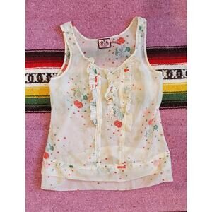 Juicy Couture Ivory Cherry Blossom Top Size 2
